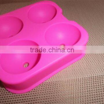 FDA&SGS 4pcs Silicone Ice Ball Mold Maker, Silicone Whiskey Ice Ball Mold Cheap Silicone Ice Ball Tray photo-4