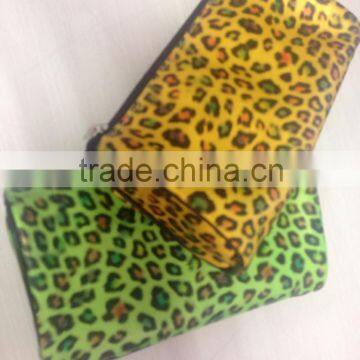 Osini colorful custom Leopard print fritillary bag cosmetic waterproof Glittering PU zipper LEOPARD pencil pouch