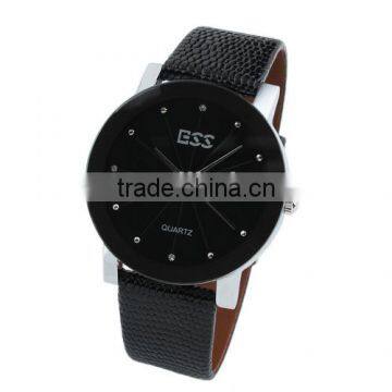 New Mens Unisex Black Dial Classic Value Leather Band Fashion Quartz Wrist Watch