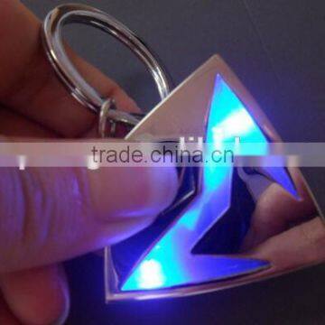 Personalized metal material led light keychains. metal keyring with on-off button