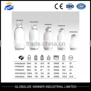 pharmaceutical clear Glass Bottles PP28mm