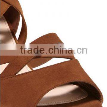 The New Summer 2016 High Thigh Lace Up Brown Color Fake Suede Bohemian Women Sandals photo-4