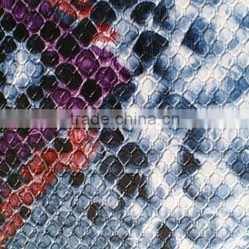 Hot sale pvc leather for bags upholstery snakeskin grain pull-up effect leather with goog quality and best price