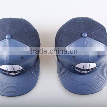 High Quality Snapback Hat Embroidery Leather Sanpback Hat photo-3