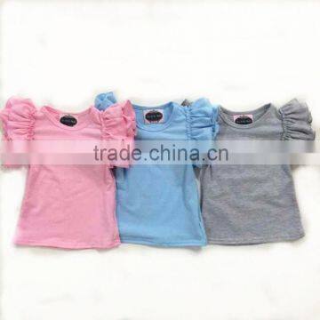 solid color baby flutter tank top wholesale girls flutter shirt ruffle shirts toddler                        
                                                Quality Choice