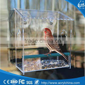 Window Mount Clear Acrylic Bird House Feeder With Suction Cups                        
                                                Quality Choice