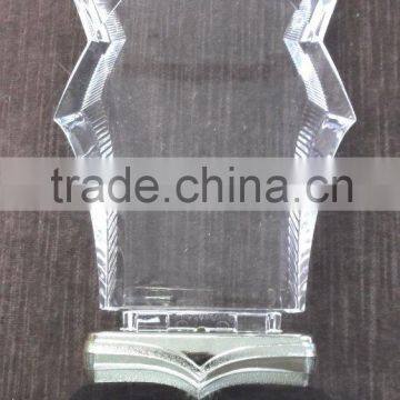 exquisite acrylic trophy/award/cup with wood frame/base