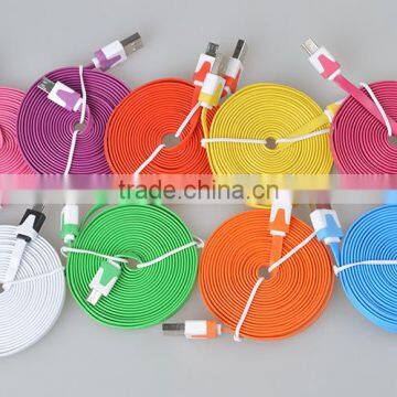 Multi-color Flat Wire Micro Usb a Data Charging Cable for Iphone photo-6