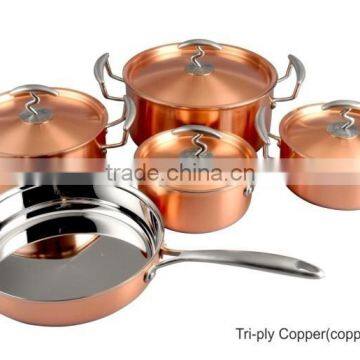 High Performance Tri- Ply Copper Cookware Sets for Sales