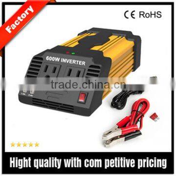 Intelligent designed multifunction Aluminium Alloy case car power inverter 1000W 12V 110V