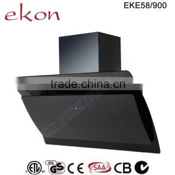 With Energy Labels CE GS Approved 60cm Black Glass European Style Kitchen Hood