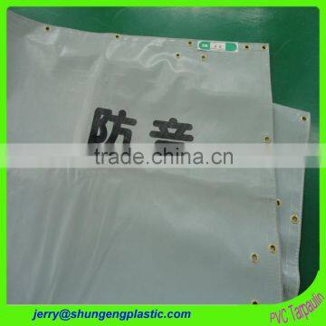 grey sound proof pvc tarpaulin waterproof and uv resistance for construction usage