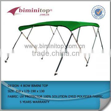 4 bow aluminum round tube bimini top with rear surport pole