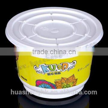 professional manufacturer 1L OEM printed Plastic Disposable Bowl with Lid