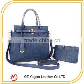 Classical Croco Ladies Handbag Set With Outside Wallet Quality Choice photo-2