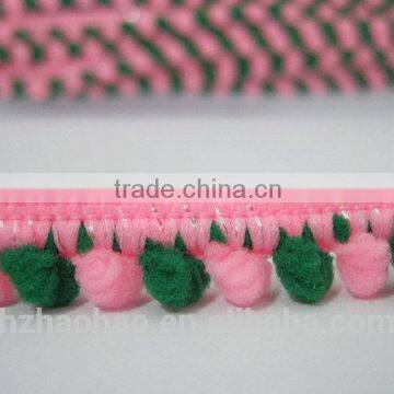 5 yards Sparkly Two-tone Pink-Green Mini Pom Pom Trim, Mini Pom Pom Trim, Pink Trim, pink pom pom trim, Wholesale trim, green po