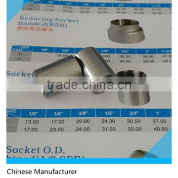 Schedule 40 1/4 inch Pipe Socket O.D.Machined,Type304