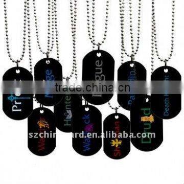 Preprinted metal dog tag with ball chain