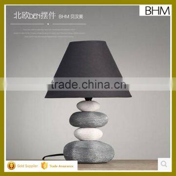 modern White and grey ceramic bedside edison table lamp for bedroom                        
                                                Quality Choice