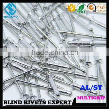 HIGH QUALITY FACTORY DOME HEAD AL/ST MULTI-GRIP BLIND RIVETS photo-5