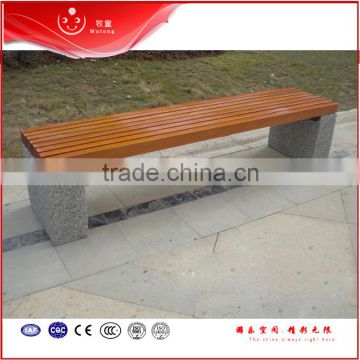 natural granite stone white outdoor wooden bench