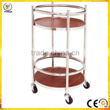 stainless steel round wine service liquor trolley for hotel air restaurant saloon bar lobby