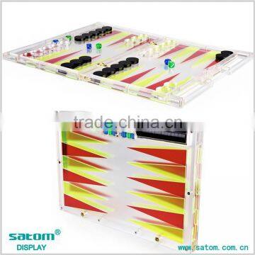 Classic Lucite Backgammon Board Game Set Pieces & Dice Turkish Design photo-2