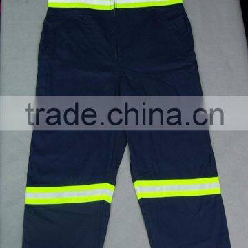 work trousers knee pad Reflective Polyester/ Cotton Safety Workwear Coverall hi vis reflective pants men