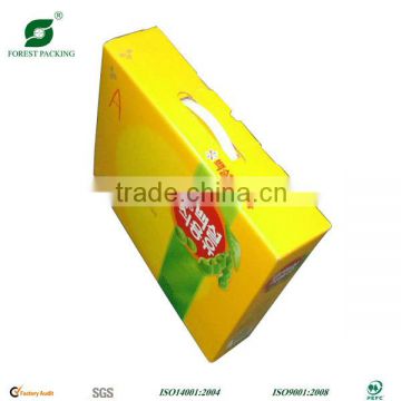 CARDBOARD FRUIT BOX WITH PLASTIC HANDLE