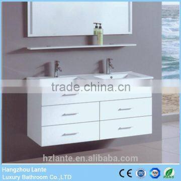 Japanese style bathroom cabinet with double sink