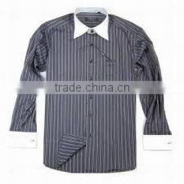 yarn dyed strip pattern cotton shirts for men