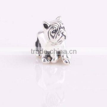 925 sterling silver charm beads bracelet bulldog charm