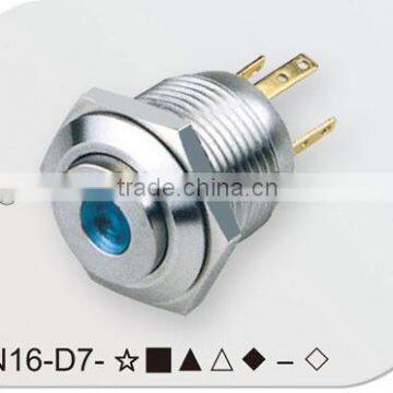 Dot illuminated 16mm push button switch