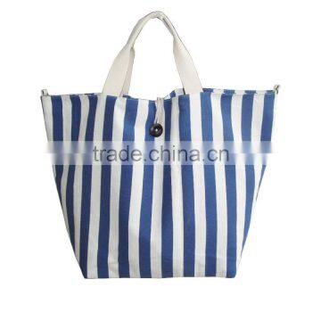 2016 best selling stripe canvas beach tote bag