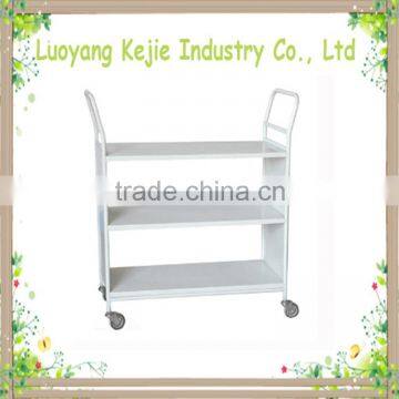 top sale cheap steel book carrier steel book trolley acrylic book cart with wheel