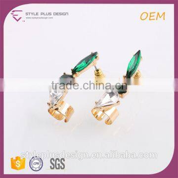 E73022I07 Pictures Of Gold Jhumka Earrings Design With Price 2016 New Design Gold Plated Green Black White Beads Earring