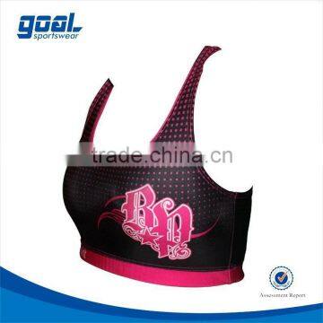 Breathable plus size custom stripe sports bra