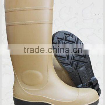 Coffee PVC rain boots with steel toe,safety rain boots,rain shoes