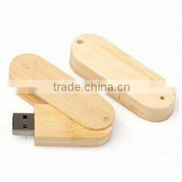 wooden flat usb flash disk with laser engrave logo