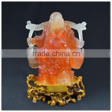 Red Jade color buddha statue , chinese luckly buddha statue