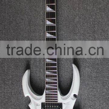 Weifang Rebon hand carved RST electric guitar with floyd rose in white colour