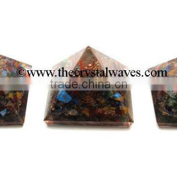 Chakra Orgone Pyramids With Copper Wrapped Crystal Point