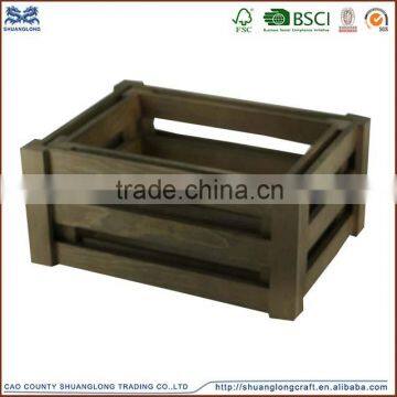 Natural wooden crate box for home decoration