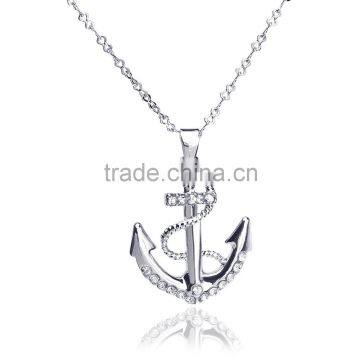 18k White Gold Price Rhinestone Jewlery Anchor Necklace