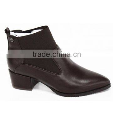 China women classy ankle boots hot coffee ankle boots sharp toe