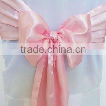 High quality cheap light pink satin chair sashes for weddings