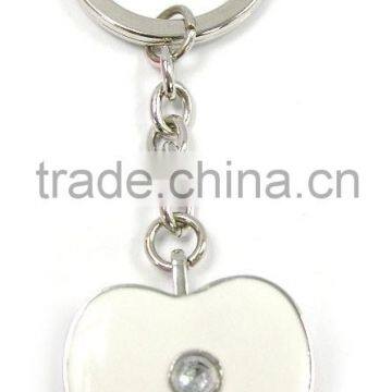 metal heart shape solid perfume container /lip gloss keychain, white epoxy, various design, OEM designs accepted.<DKCA9178>