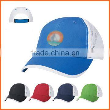 2015 Wholesale Fashion Custom Logo Print Navy Polyester Baseball Cap With Mesh Back