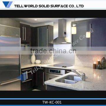 Prefab Modern artificial marble countertop modular kitchen cabinet color combinations