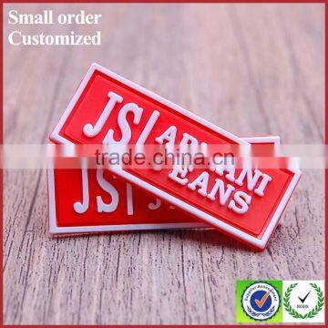 Custom Wholesale Red Pvc Labels Tags for Shirt Clothing Garment